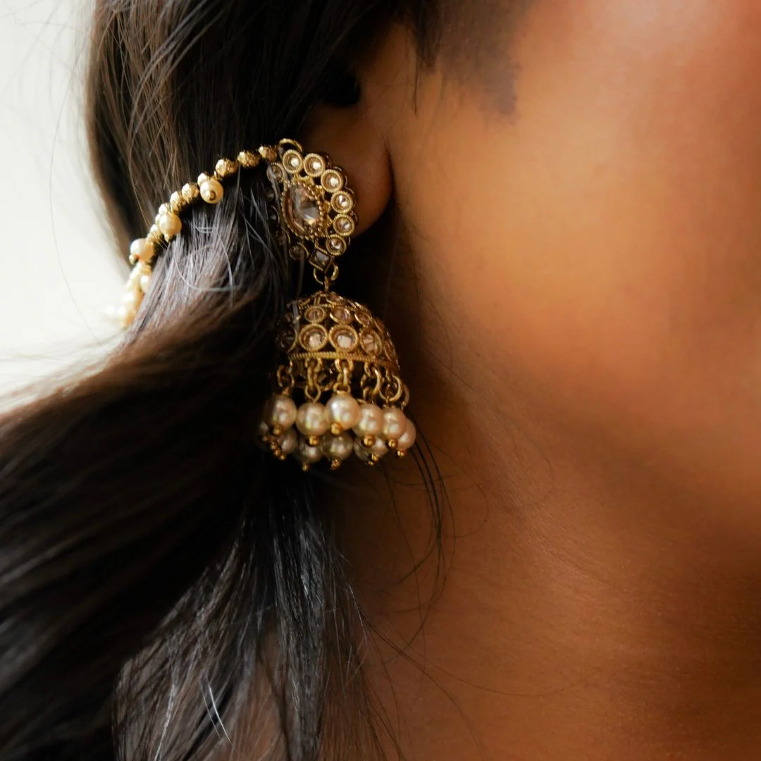 Akshara Earrings with Ear Chains