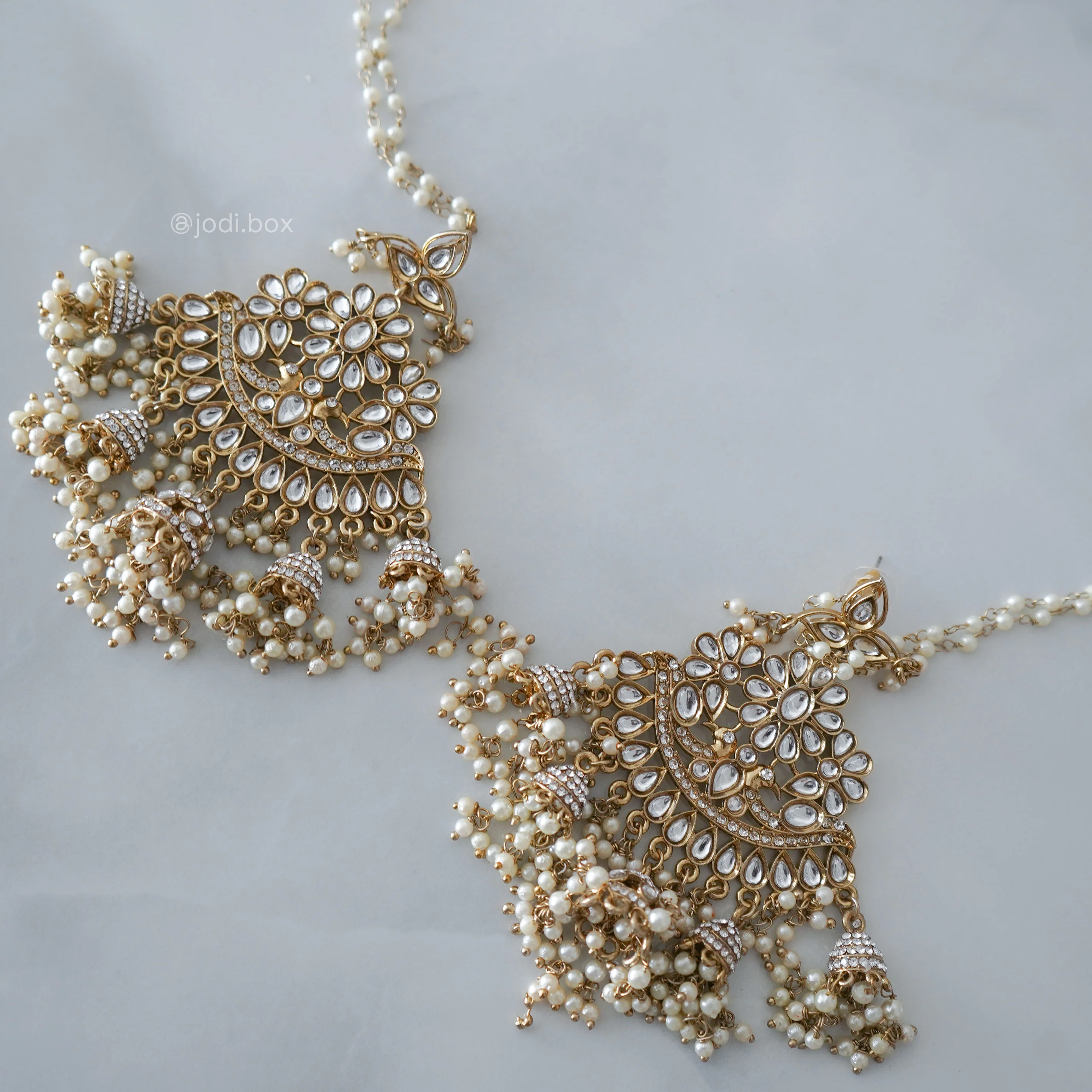Maheen Earrings with Ear Chains - Image 4