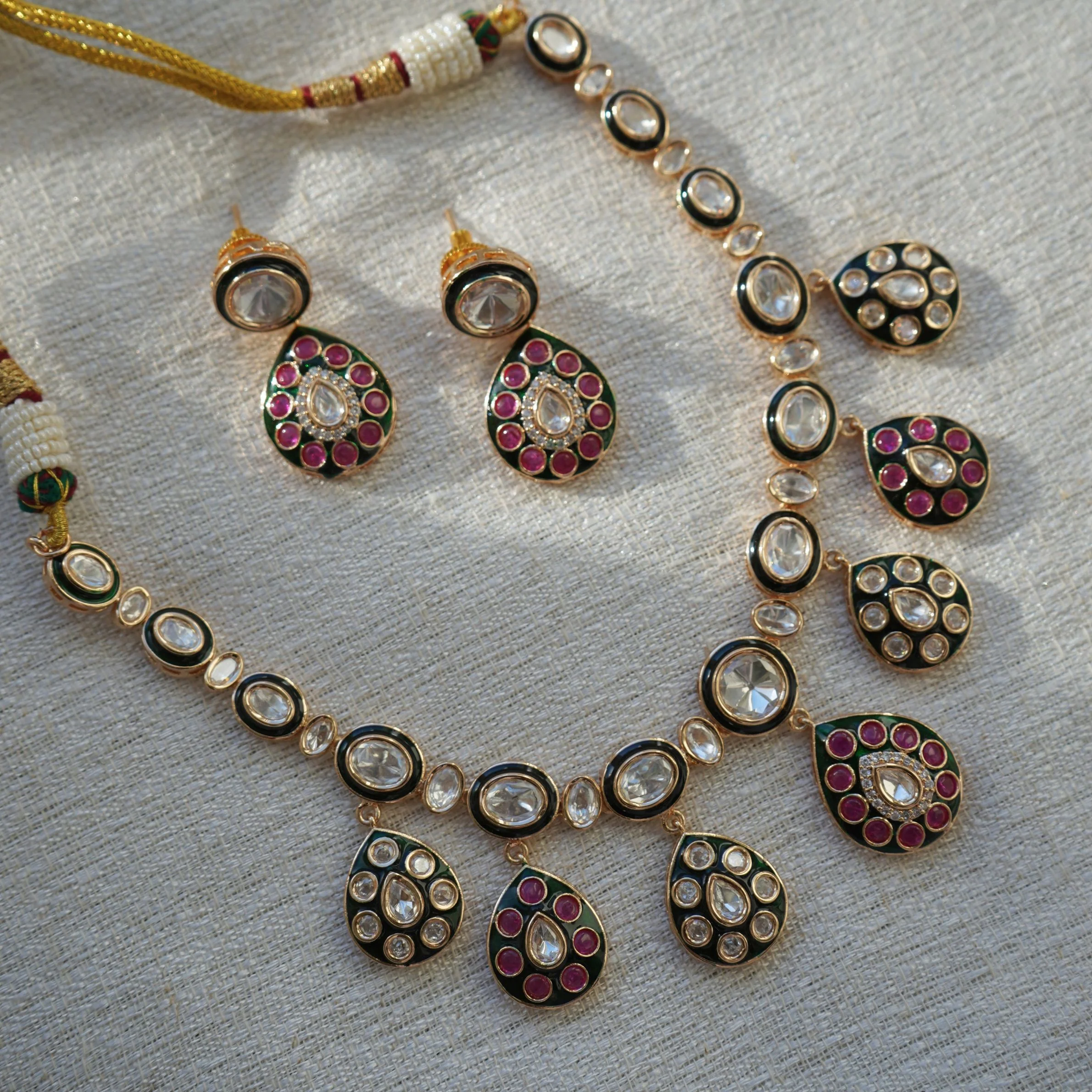 Sita Meenakari Necklace Set - Image 2